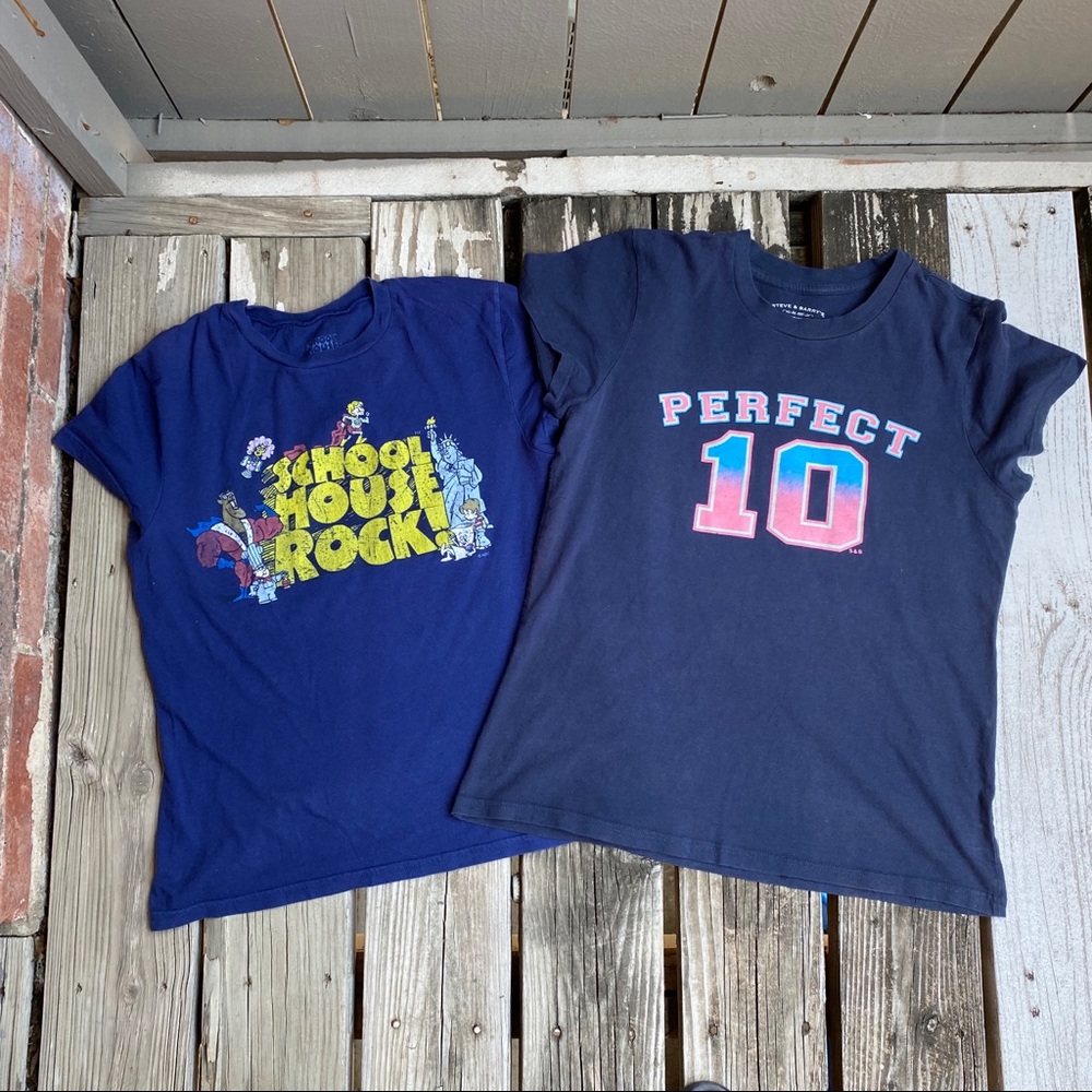 Navy Blue Wmn Graphic Tees (2)